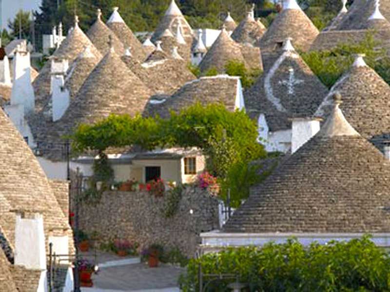 Ein Viertel voller Trulli in Alberobello